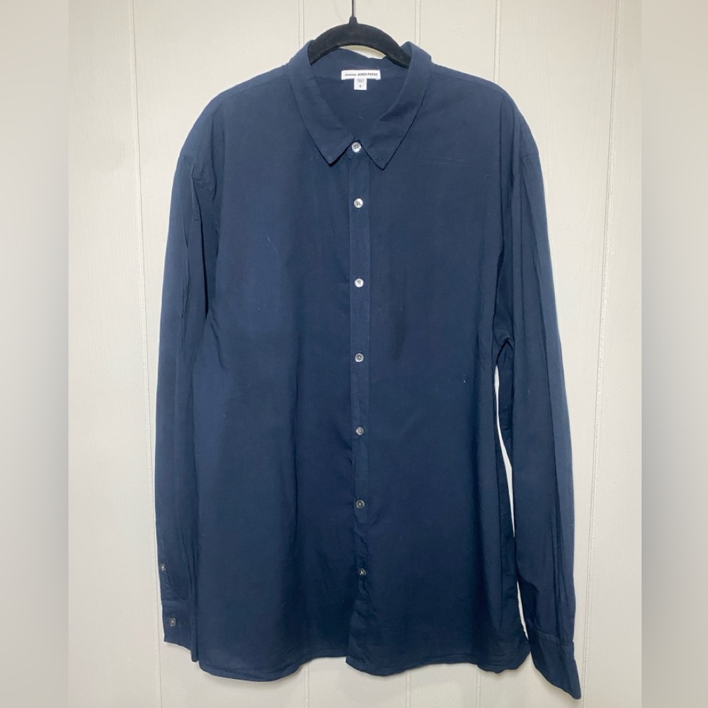 James Perse Deep Blue Casual Button Down Shirt